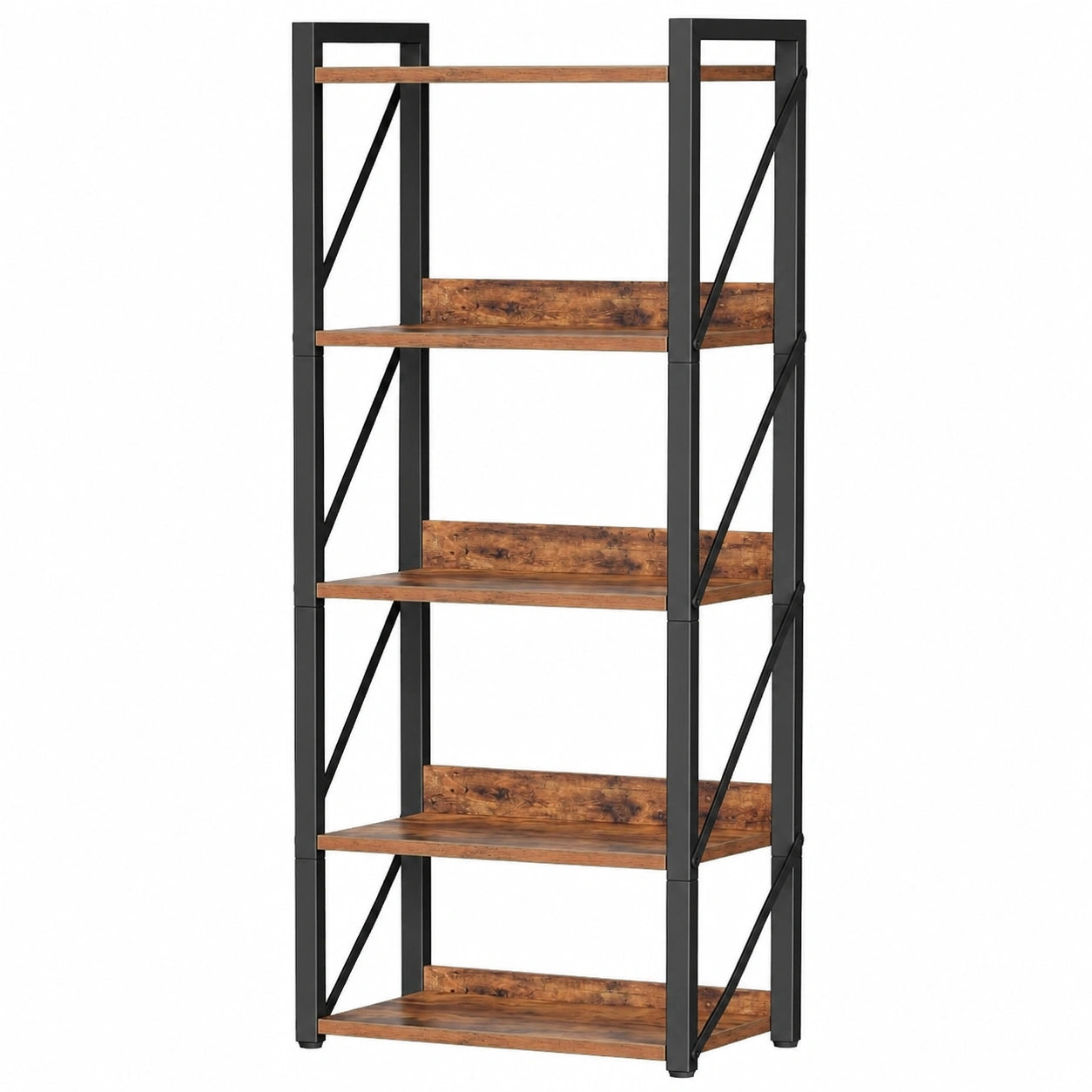 Industrie Stil Leiterregal, 5-stufiges Holzregal für Wohnzimmer, Schlafzimmer und Büro