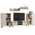 Moderne Wohnwand Oslo II in Kaschmir mit TV-Schrank, Sideboard und Wandregalen