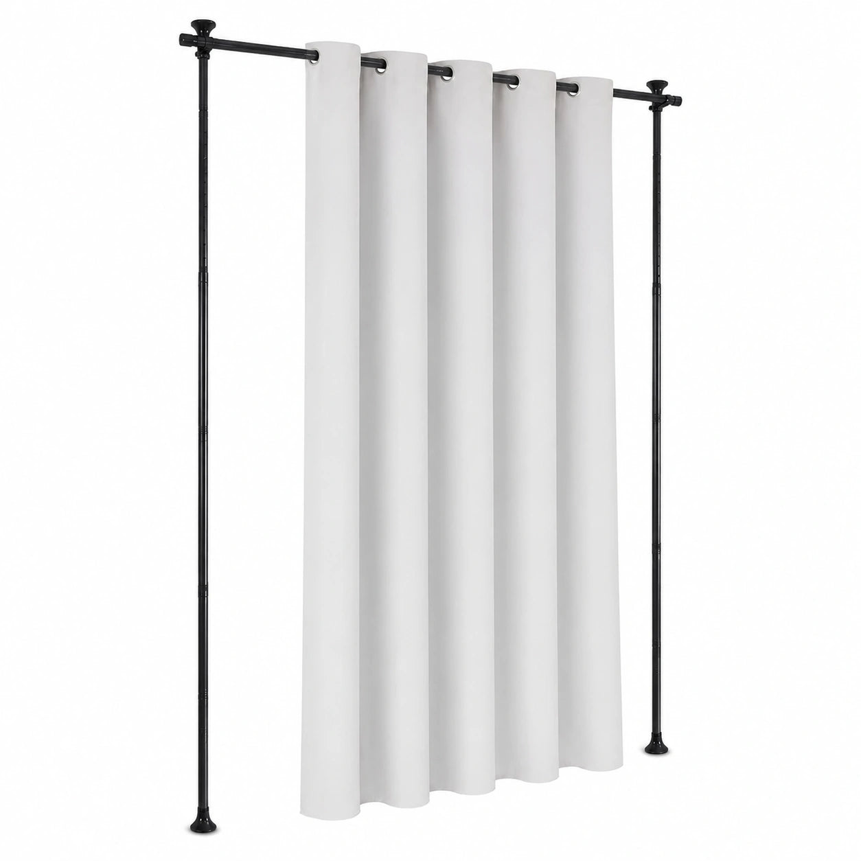 Flexibler Raumteiler Paravent, 178 x 317 cm, ohne Bohren, in Schwarz