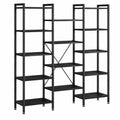 Coleshome Industrie-Bücherregal mit 17 Fächern, 6 Ebenen, Raumtrenner in Schwarz, 22 x 125.6 x 177.2 cm, für Büro, Wohnzimmer und Schlafzimmer