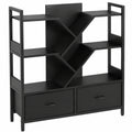 Modulares IRONCK Regal mit Schubladen und Rollen, Industrielles Metallregal für Wohn- und Arbeitsbereiche, 100x100x32cm, Schwarz