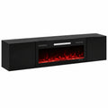 Schwebendes TV-Board mit Elektrokamin und LED-Beleuchtung, geeignet für Fernseher bis 80"
