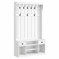 Multifunktionaler YITAHOME Garderobenständer mit Sitzbank und Schubladen, 9 Haken, für Flur und Wohnzimmer, weiß, 100x35x180cm