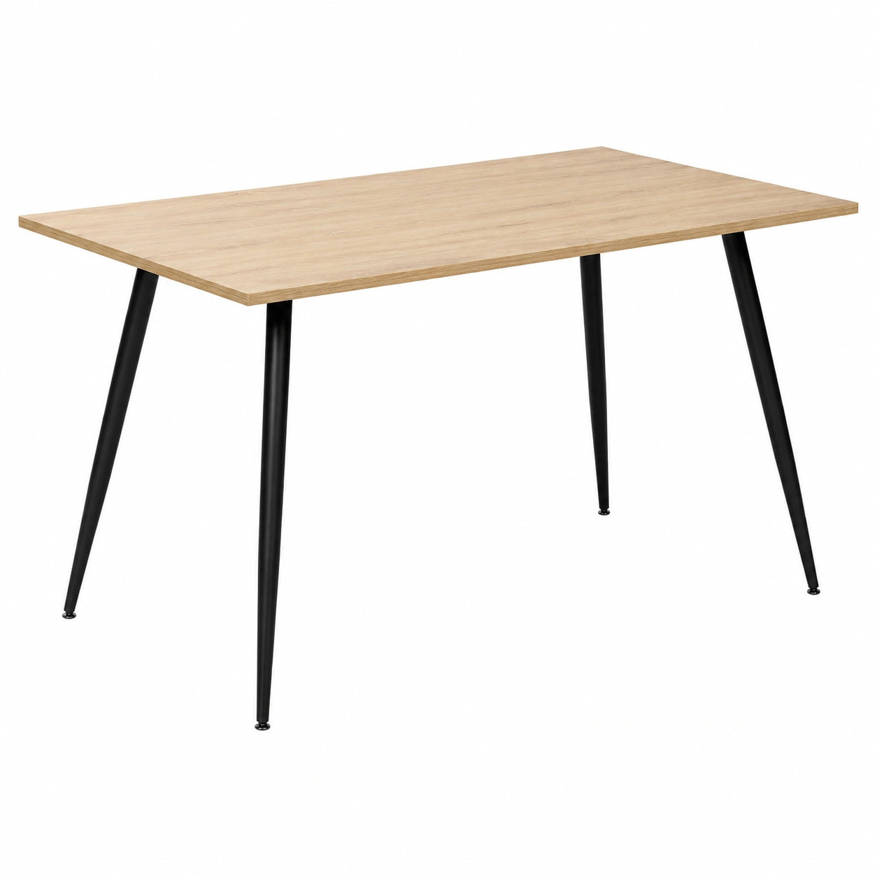 Moderner Essgruppe mit Ausziehbarem Tisch und 4 Stühlen in Eiche und Khaki, 160x80x75cm, für Esszimmer, Wohnzimmer und Büro