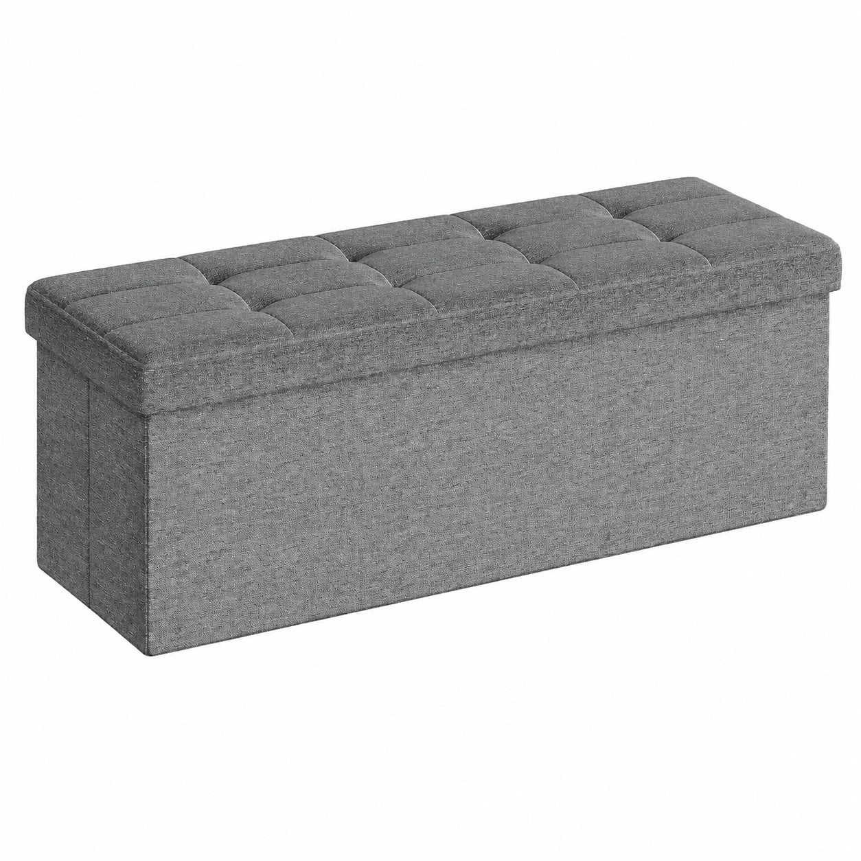 Faltbare Sitzbank mit Stauraum, 300 kg belastbar, schiefergrau, für Wohnzimmer, Schlafzimmer und Flur